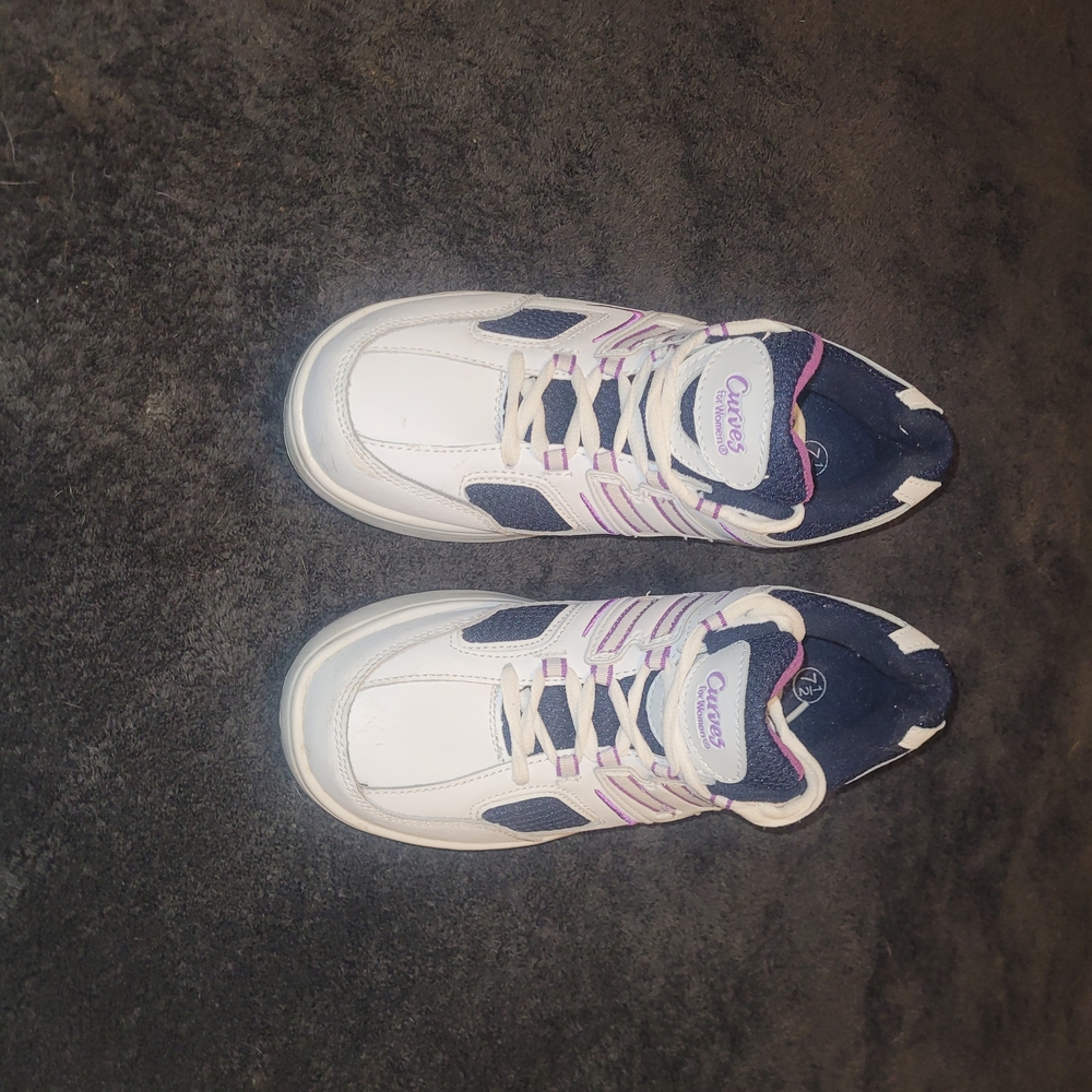 Curves White, Black  and Purple Athletic Shoes